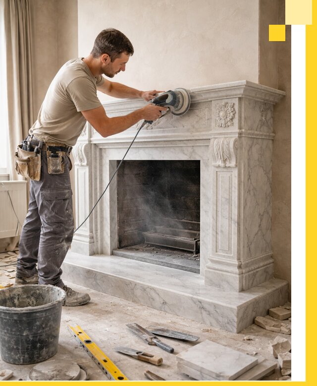 Изготовление и установка мраморных каминов в Ухте под ключ