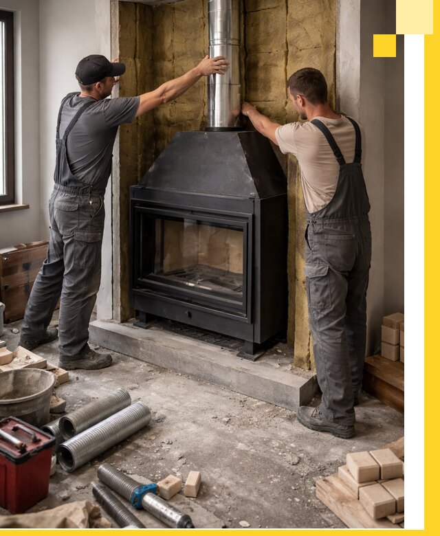 Изготовление и монтаж закрытых каминов в Ухте под ключ