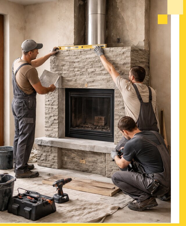 Профессиональный монтаж каминов под ключ в Ухте для дома