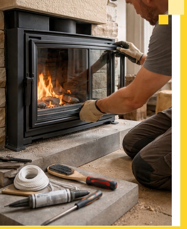 Производство, монтаж и доставка каминов со стеклом в Ухте