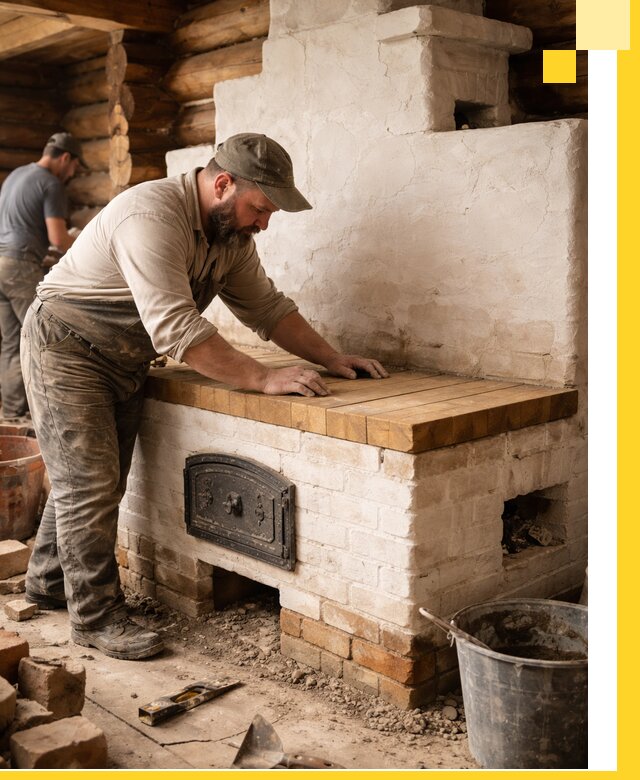 Проектирование и установка русской печи с лежанкой в Ухте