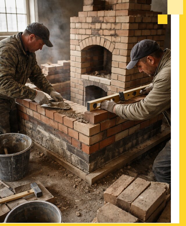 Изготовление и монтаж печей и каминов из кирпича в Ухте