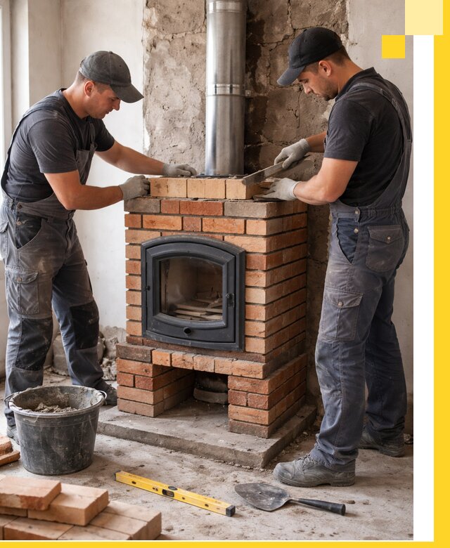 Монтаж печи камина под ключ в Ухте с гарантией и пусконаладкой