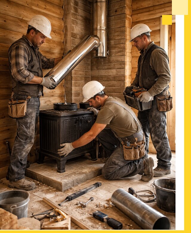 Профессиональный монтаж банных печей и дымоходов в Ухте