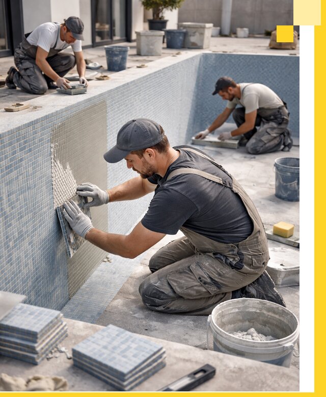 Облицовка бассейнов в Ухте плитка мозаика гидроизоляция