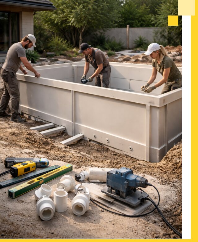 Установка полипропиленовых бассейнов под ключ в Ухте