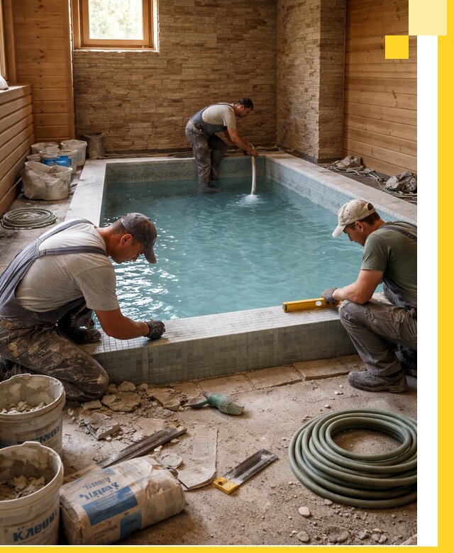 Проектирование и строительство бассейнов для бани в Ухте