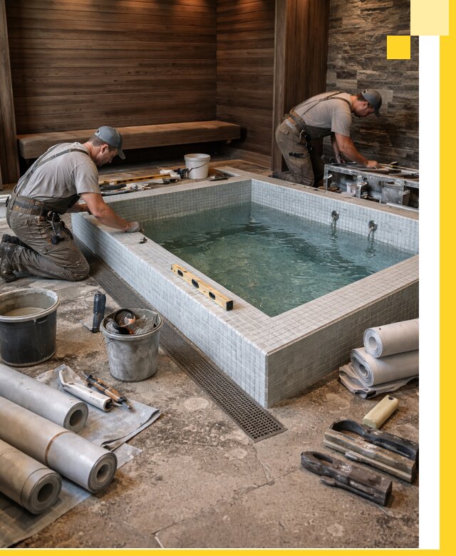 Установка и строительство бассейнов для сауны в Ухте