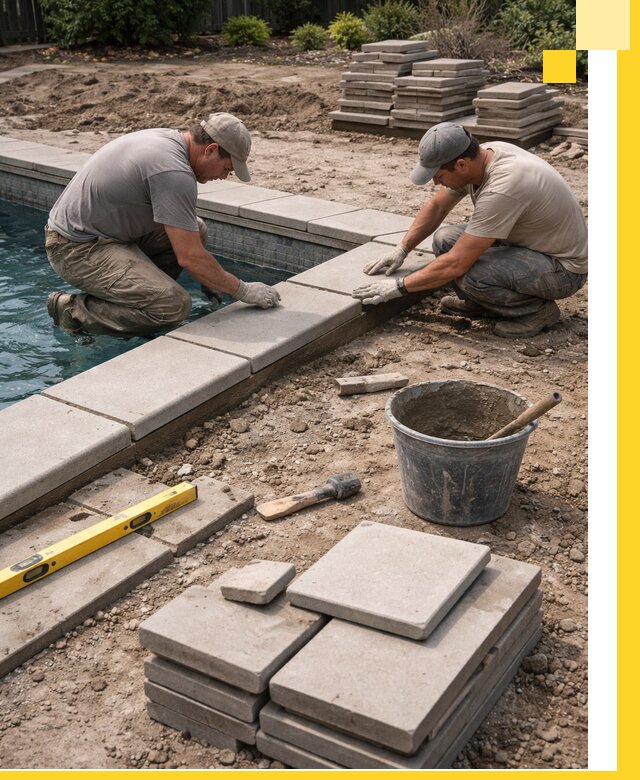 Установка и изготовление копингового камня для бассейнов в Ухте