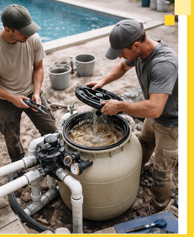 Установка и обслуживание песочных фильтров для бассейнов в Ухте