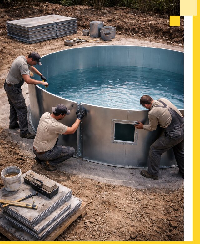 Круглые бассейны под ключ в Ухте проектирование и монтаж