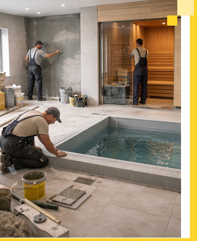 Проектирование и строительство сауны с бассейном в Ухте