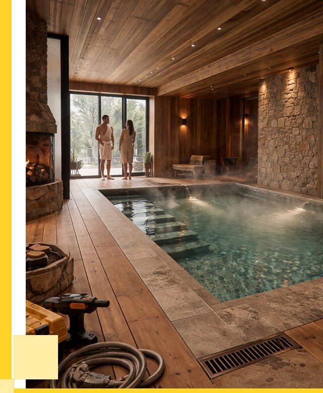 Проекты бань с бассейном под ключ в Ухте от 75938 р., ЭриданХта