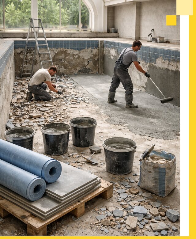 Реконструкция бассейнов в Ухте: ремонт, гидроизоляция