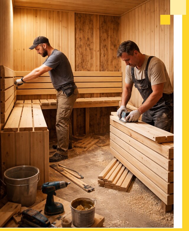 Профессиональный комплексный ремонт саун под ключ в Ухте