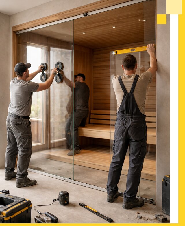 Производство и монтаж стеклянных саун под ключ в Ухте