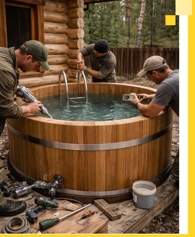 Строительство бань с купелью под ключ и отделкой в Ухте