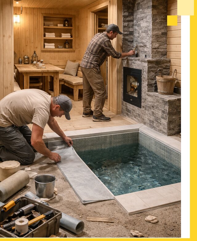 Строительство бань с комнатой отдыха под ключ в Ухте