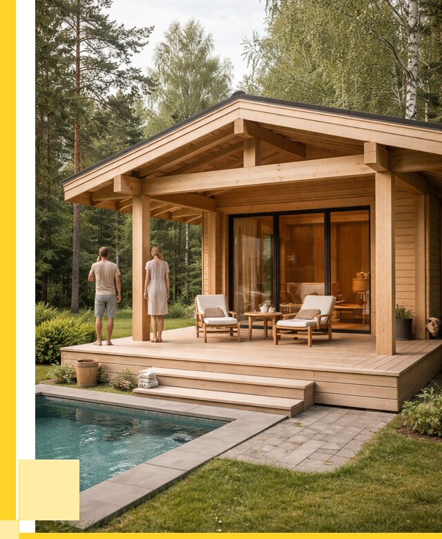 Бани с террасой под ключ в Ухте от 607500 р. | ЭриданХта