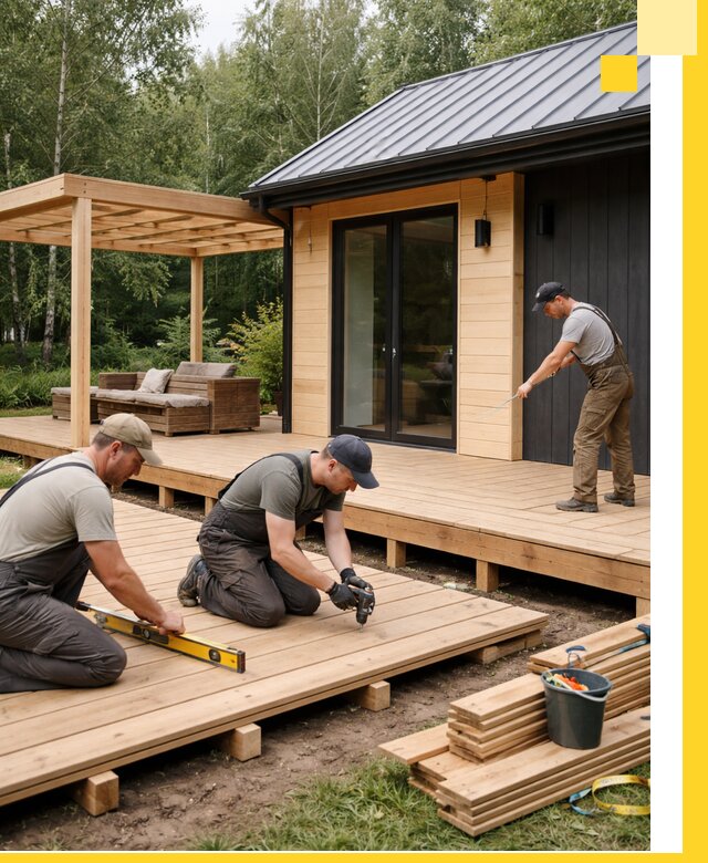 Строительство бань с террасой и бассейном под ключ в Ухте