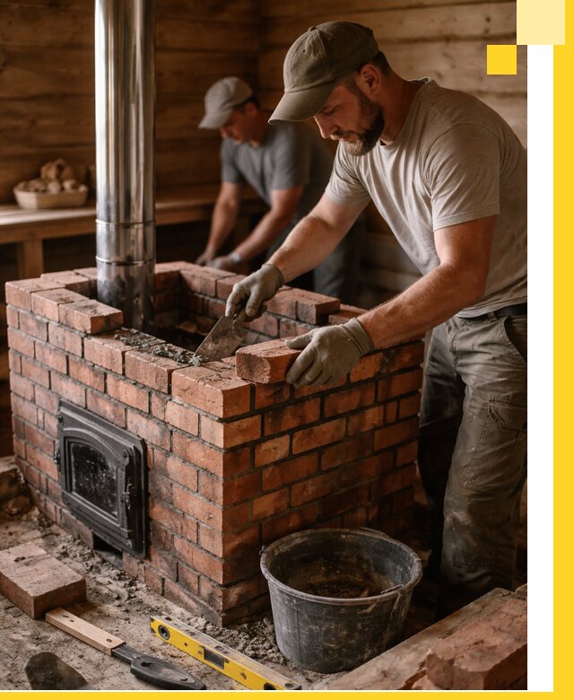 Кирпичные печи для бани под ключ в Ухте, проект и монтаж