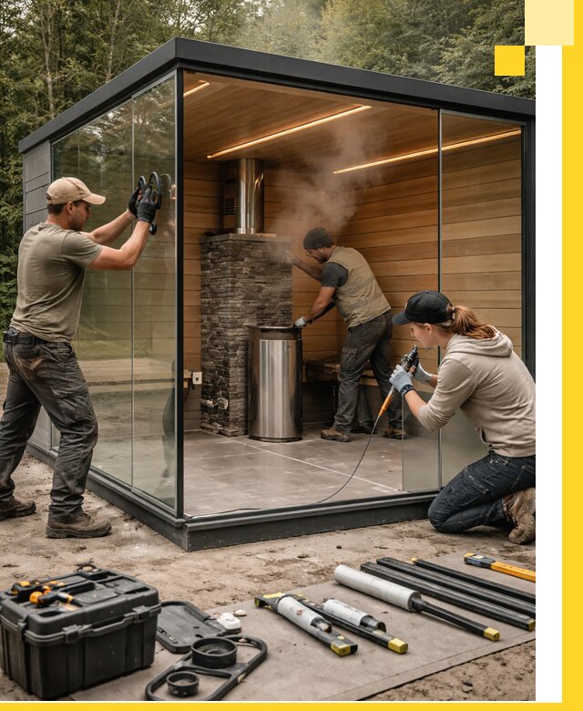 Проектирование и строительство стеклянных бань в Ухте