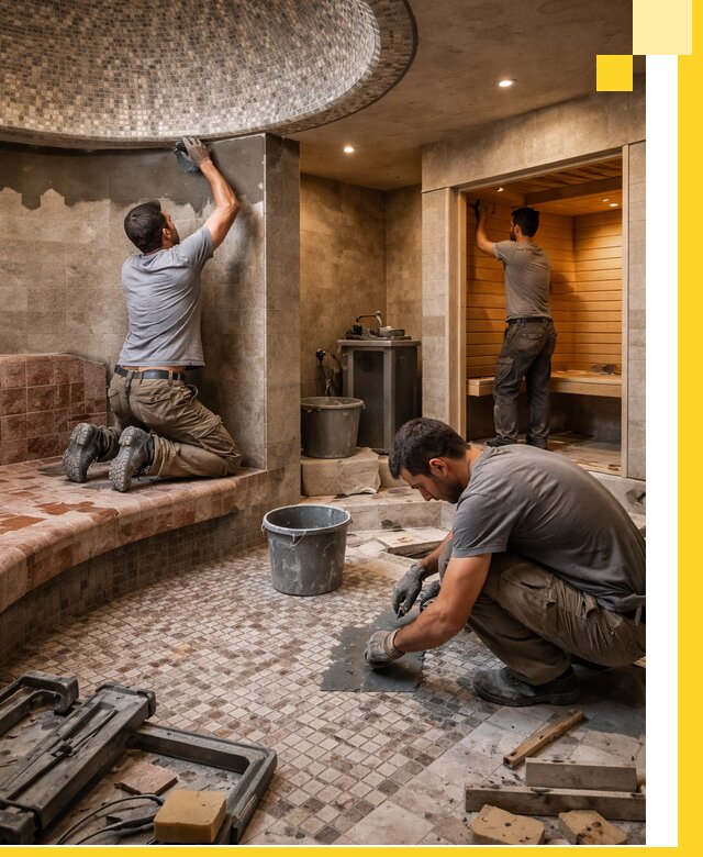 Проект и строительство хамама бани и сауны под ключ в Ухте