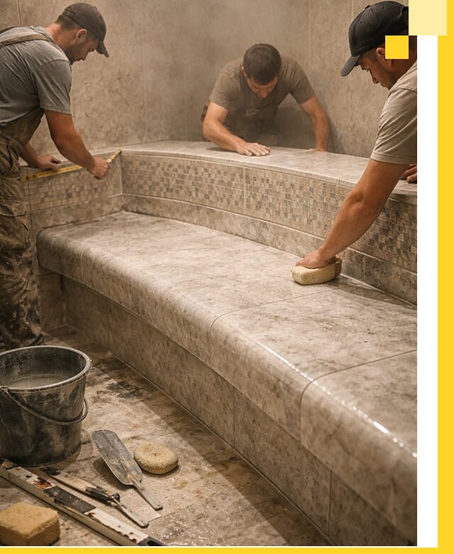 Изготовление и установка сидений для хамама в Ухте