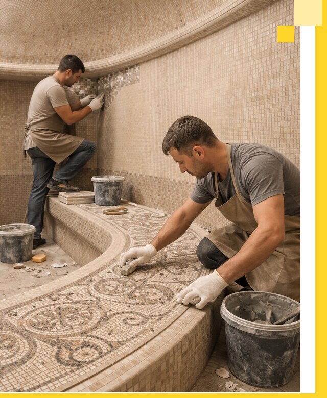 Плитка для хамама в Ухте, укладка, подбор и поставка